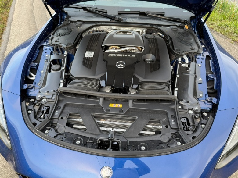 blue 2025 Mercedes-AMG GT63 S E Performance engine