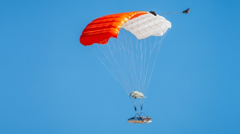 Arc spacecraft gliding to a landing during a test flight