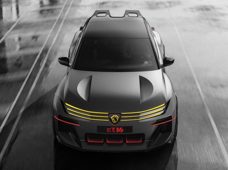 Top down view of the Peugeot E-T16 concept