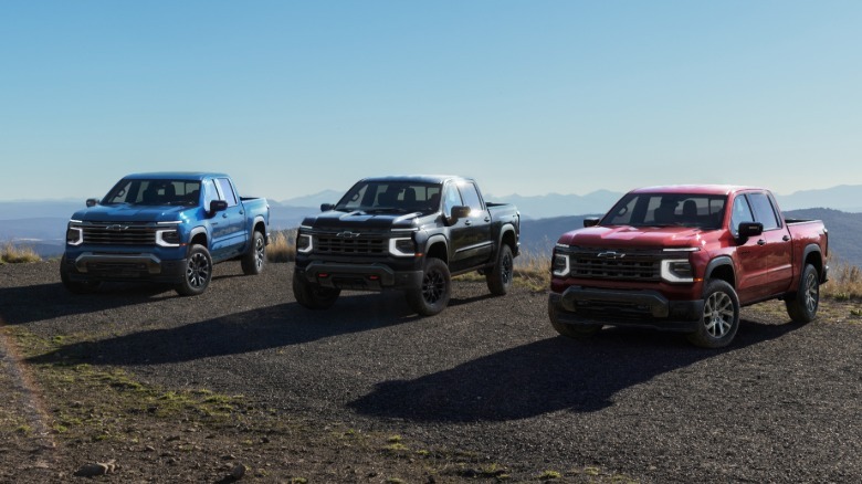 Three 2027 Chevrolet Silverado 1500s