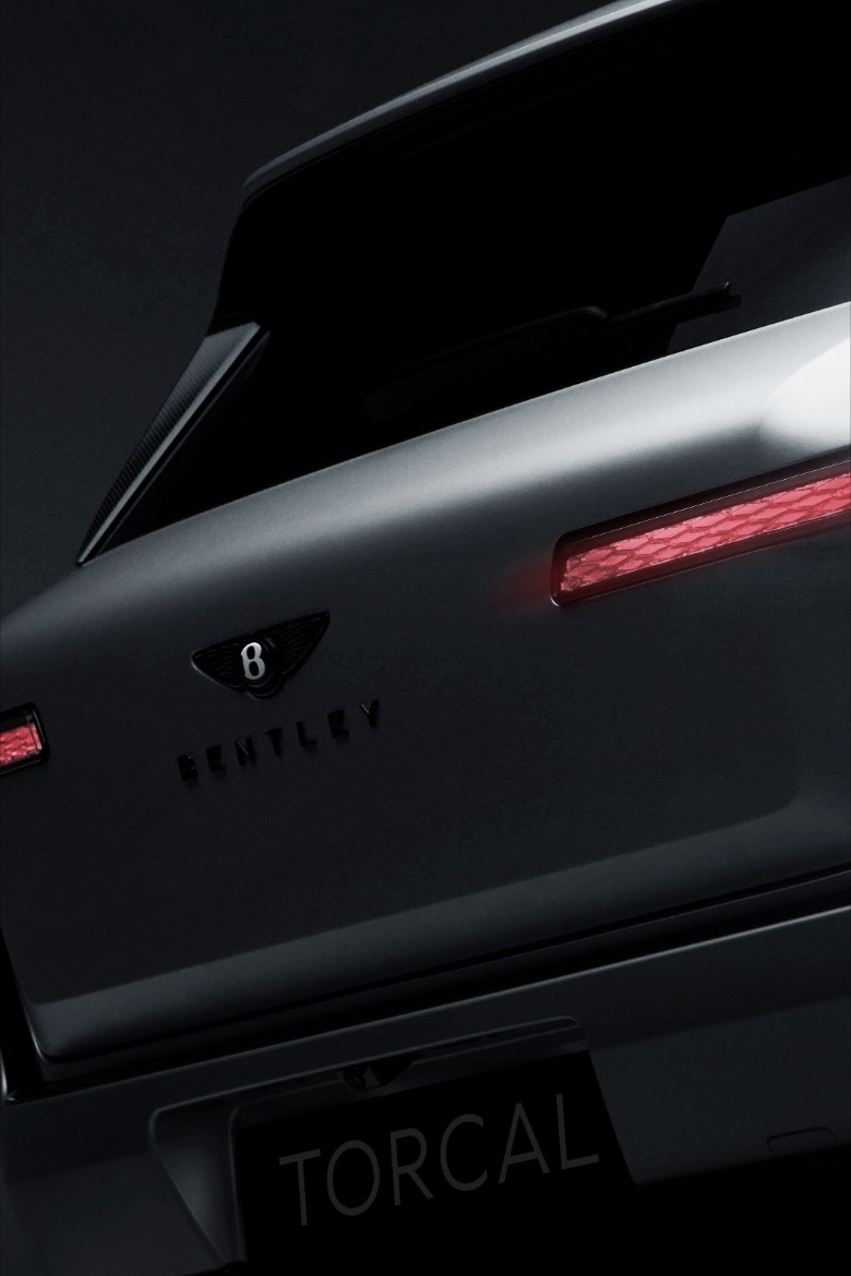 Rear end teaser of the Bentley Torcal