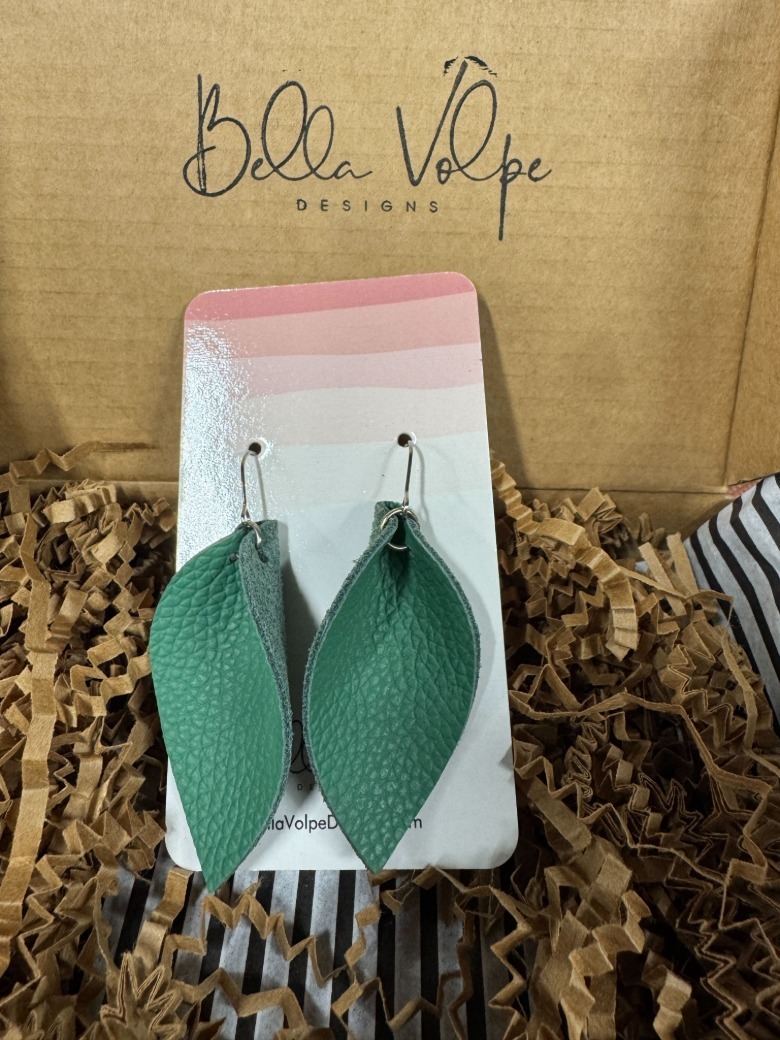 Matching leather earrings