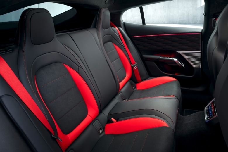 Rear seat of a new Mercedes-AMG GT 4-Door Coupe EV