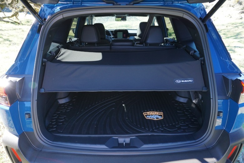Blue 2026 Subaru Outback Wilderness trunk
