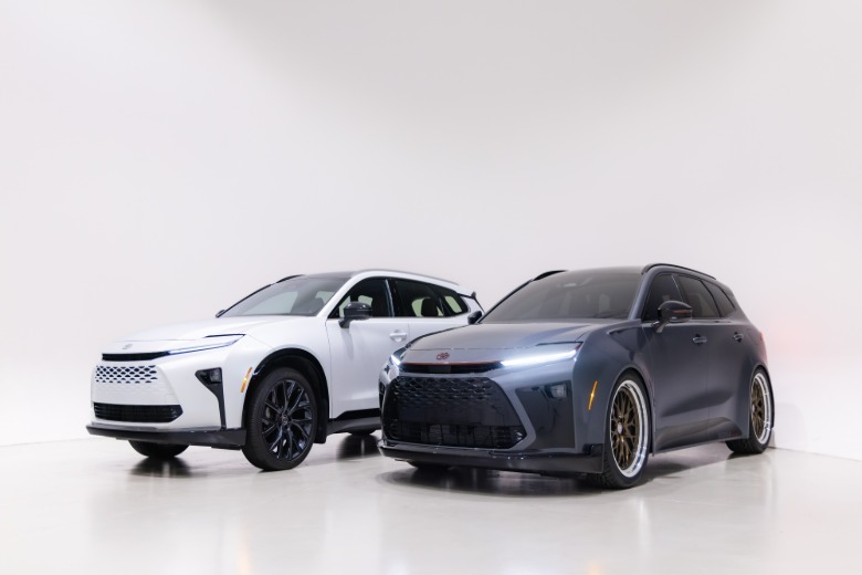 The Toyota Crown Signia GT-S Performance Concept and a stock Crown Signia.