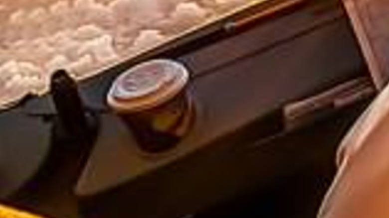 Pilot's cupholder on an Airbus A320