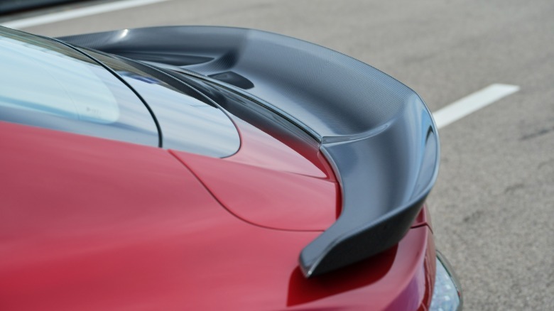 Rear spoiler of a 2027 Bentley Supersports