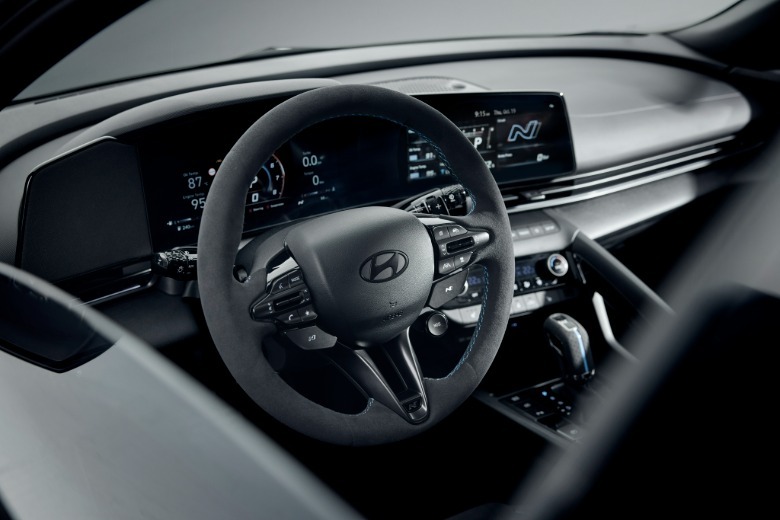 Interior of a Hyundai Elantra N Monochrome