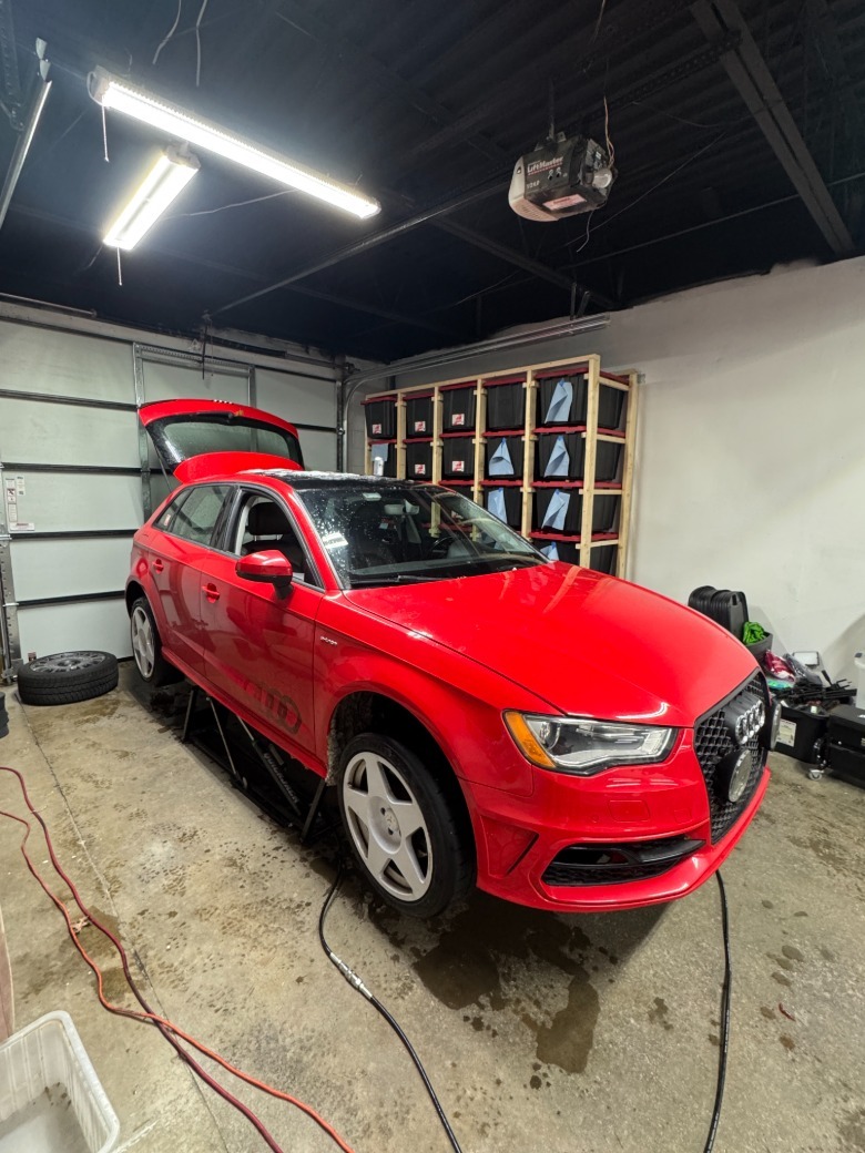 Working on my car in the shop