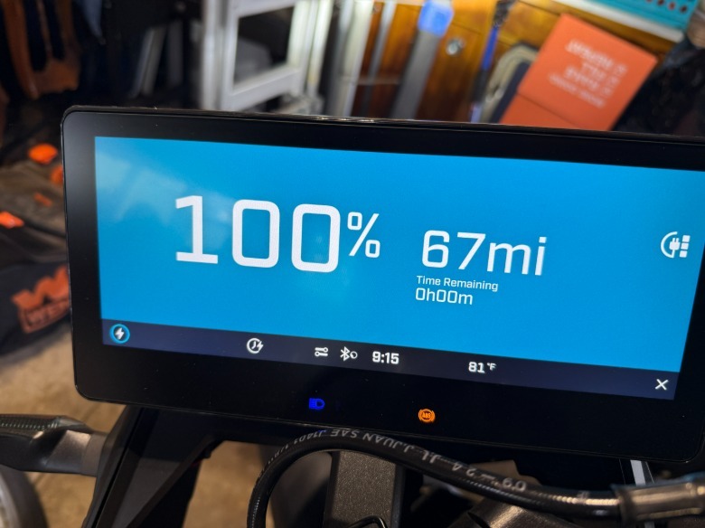 Can-Am motorcycle fully charged