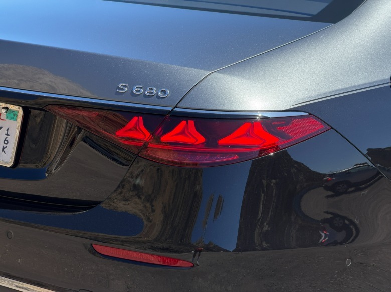 Rear badge of a 2027 Mercedes-Maybach S680