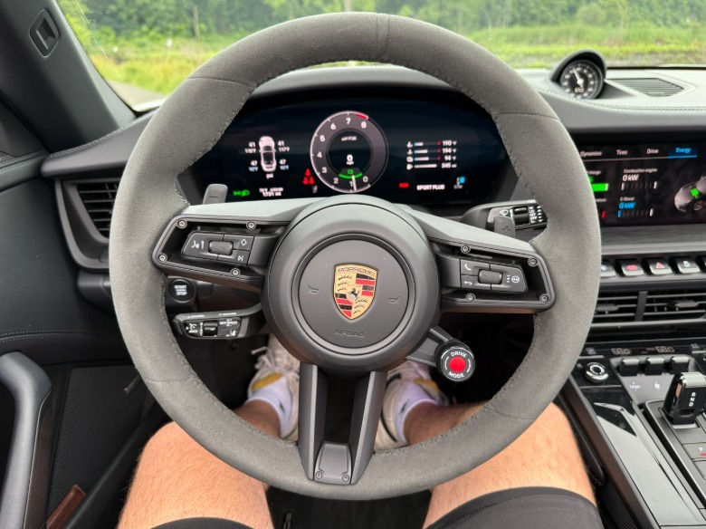 White 2025 Porsche 911 Carrera GTS Cabriolet steering wheel