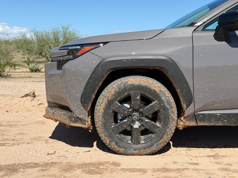 Front wheel of a 2026 Toyota RAV4 Woodland