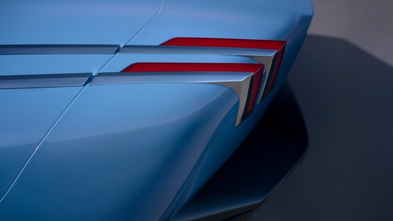 Taillights of a blue Rolls-Royce Project Nightingale