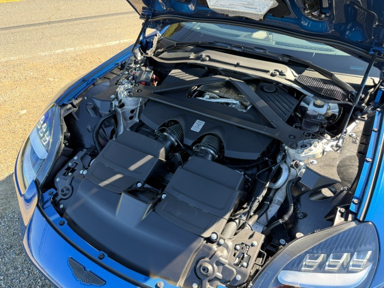 Engine bay of a 2026 Aston Martin Vantage S