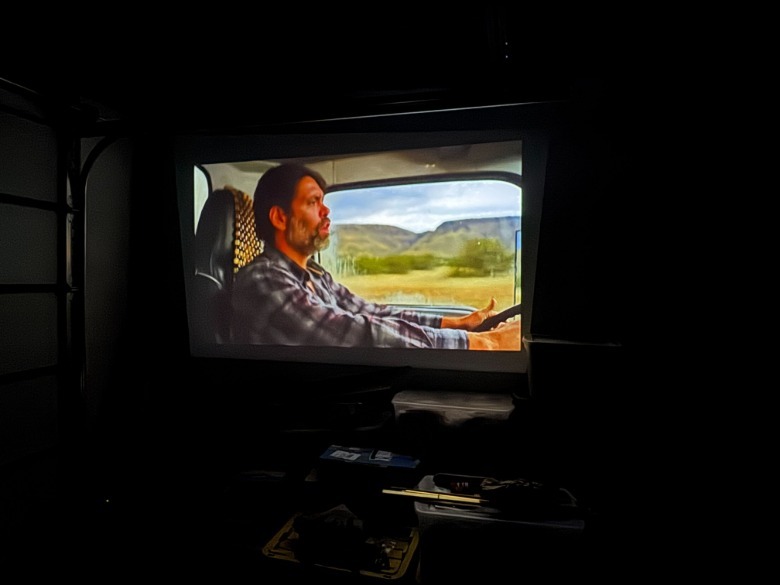 Watching Better Call Saul on a projector screen