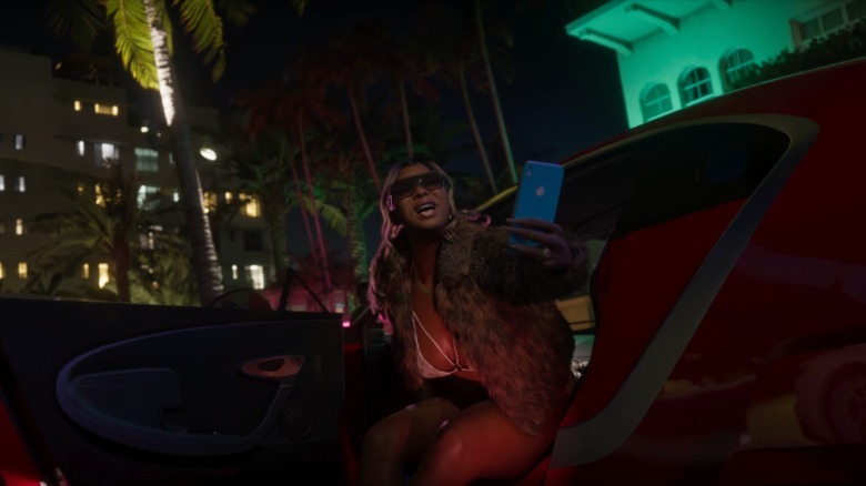 Somebody taking video of themselves in a Bugatti in GTA6.