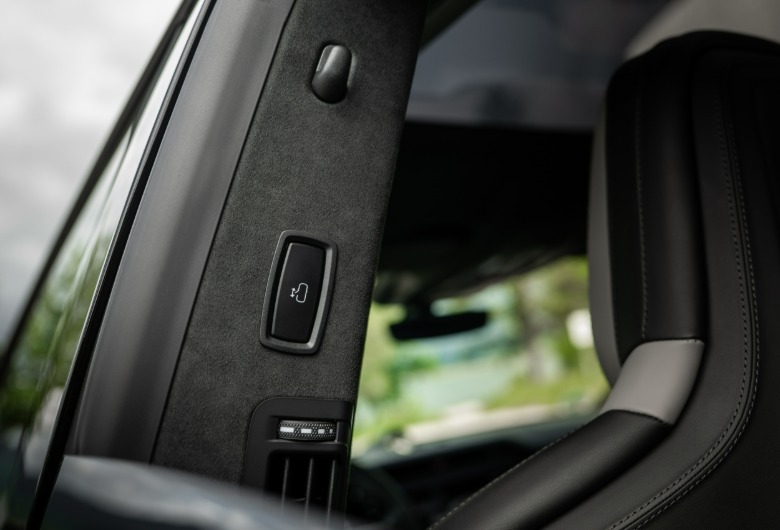 Automatic door button on a Porsche Cayenne Electric