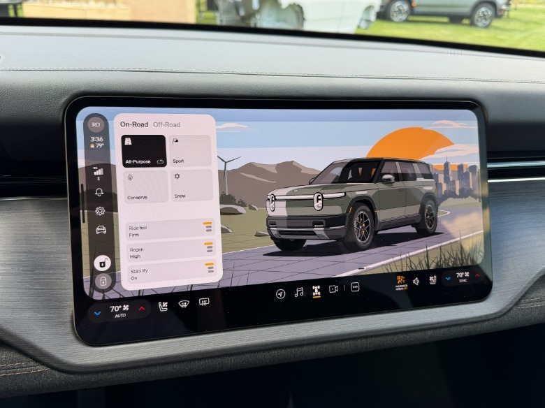 Infotainment screen in a 2027 Rivian R2