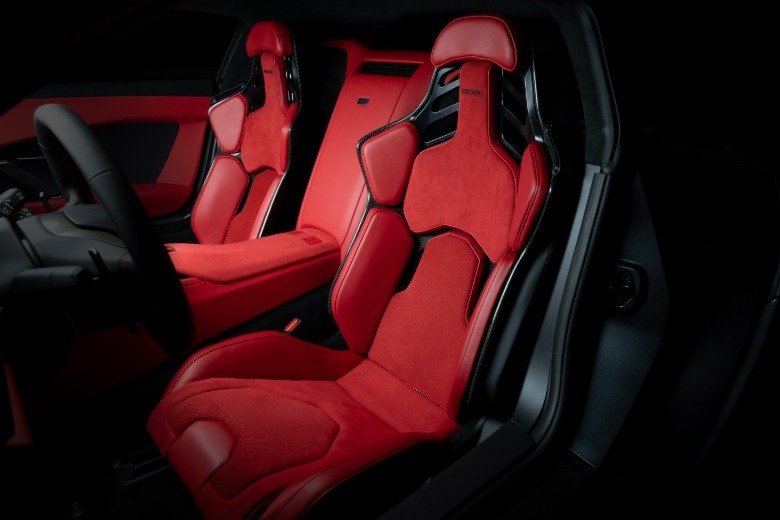 Red seats in a Toyota GR GT