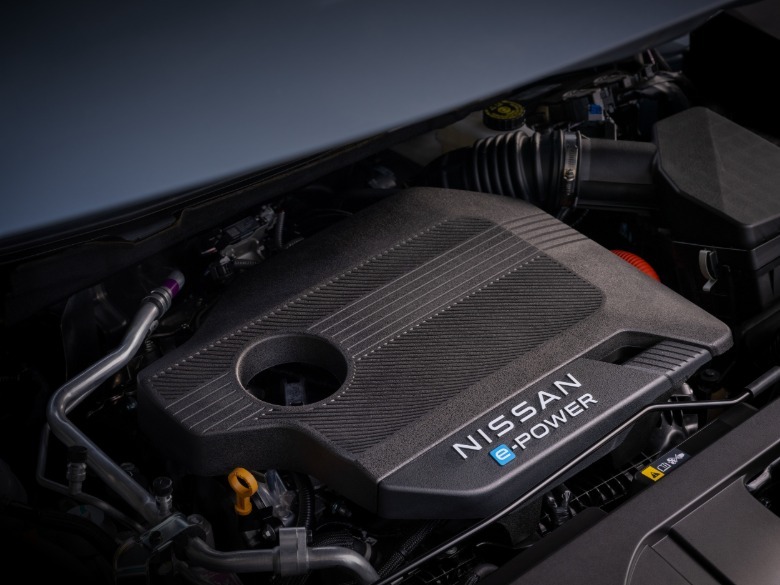 Engine bay of a 2027 Nissan Rogue Hybrid