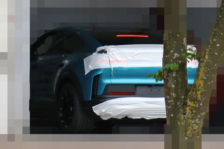 Rear end of a Porsche Cayenne Turbo GT Electric prototype