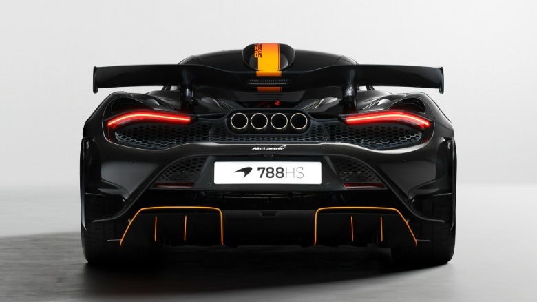 Rear end of a black McLaren 788HS coupe
