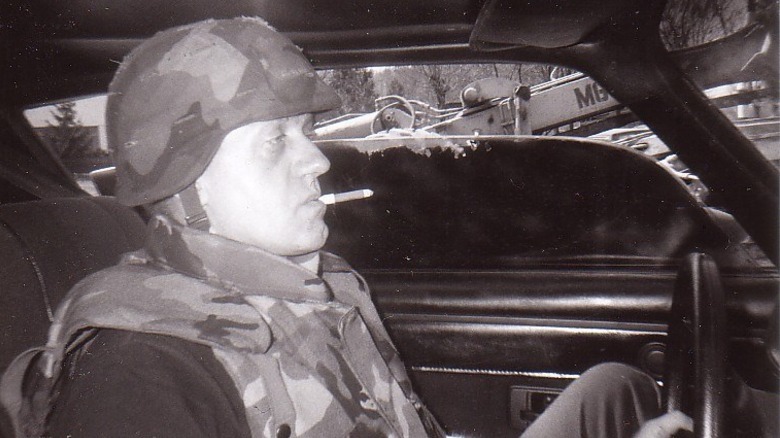 Helge Meyer sitting in the Ghost Camaro