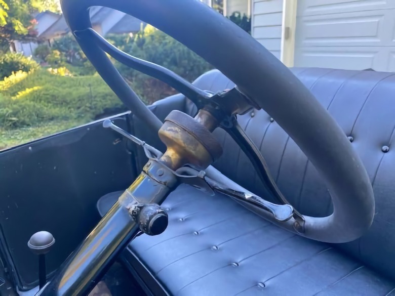 1926 Ford Model T pickup seat and steering wheel image