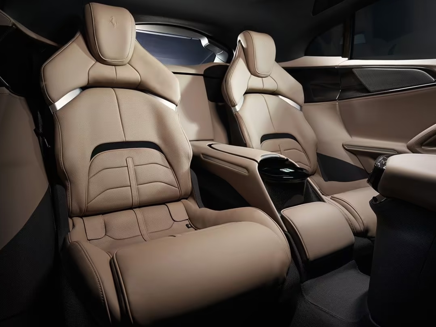 The rear bucket seats in a Ferrari Purosangue.