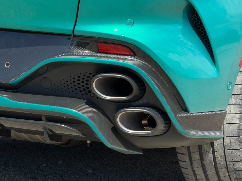 Exhaust of a 2026 Aston Martin DBX S