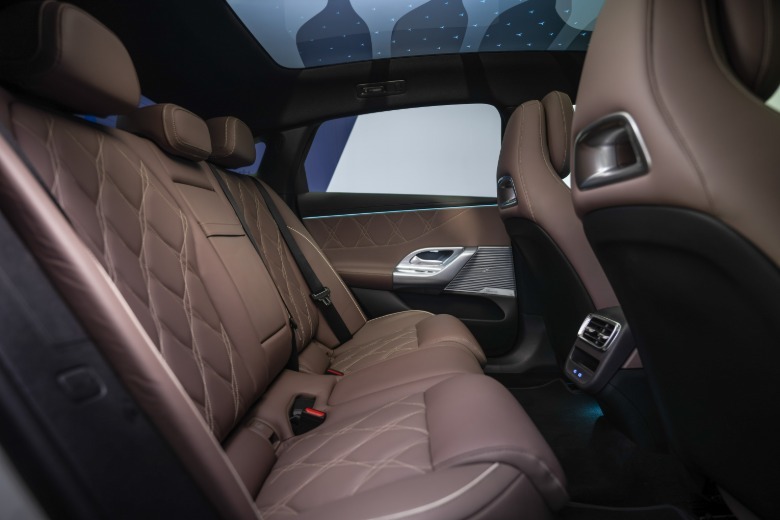 Back seat of a 2027 Mercedes-Benz C-Class EV