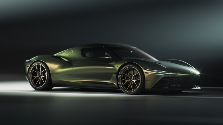 Front 3/4 view of the green Genesis Magma GT concept