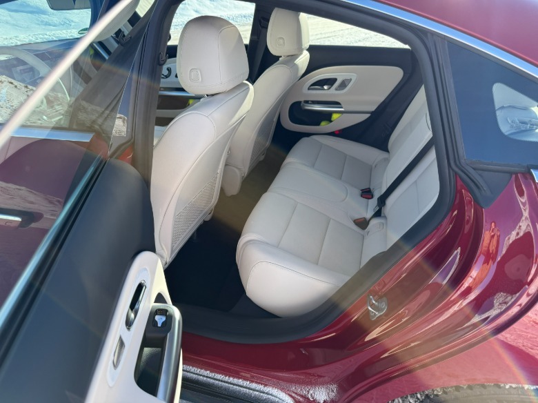 rear seats in a red 2027 Mercedes-Benz CLA220 4Matic hybrid